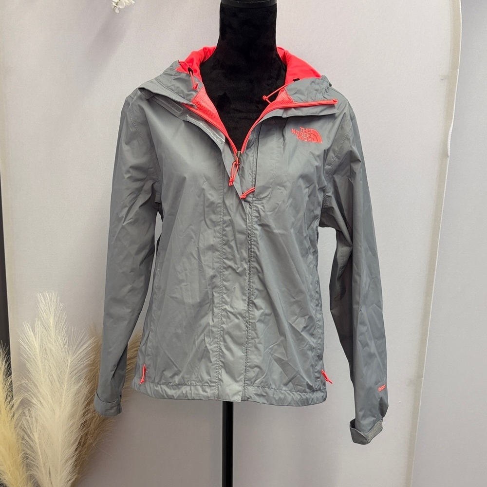 The North Face Women's Gray and Pink Rain Jacket